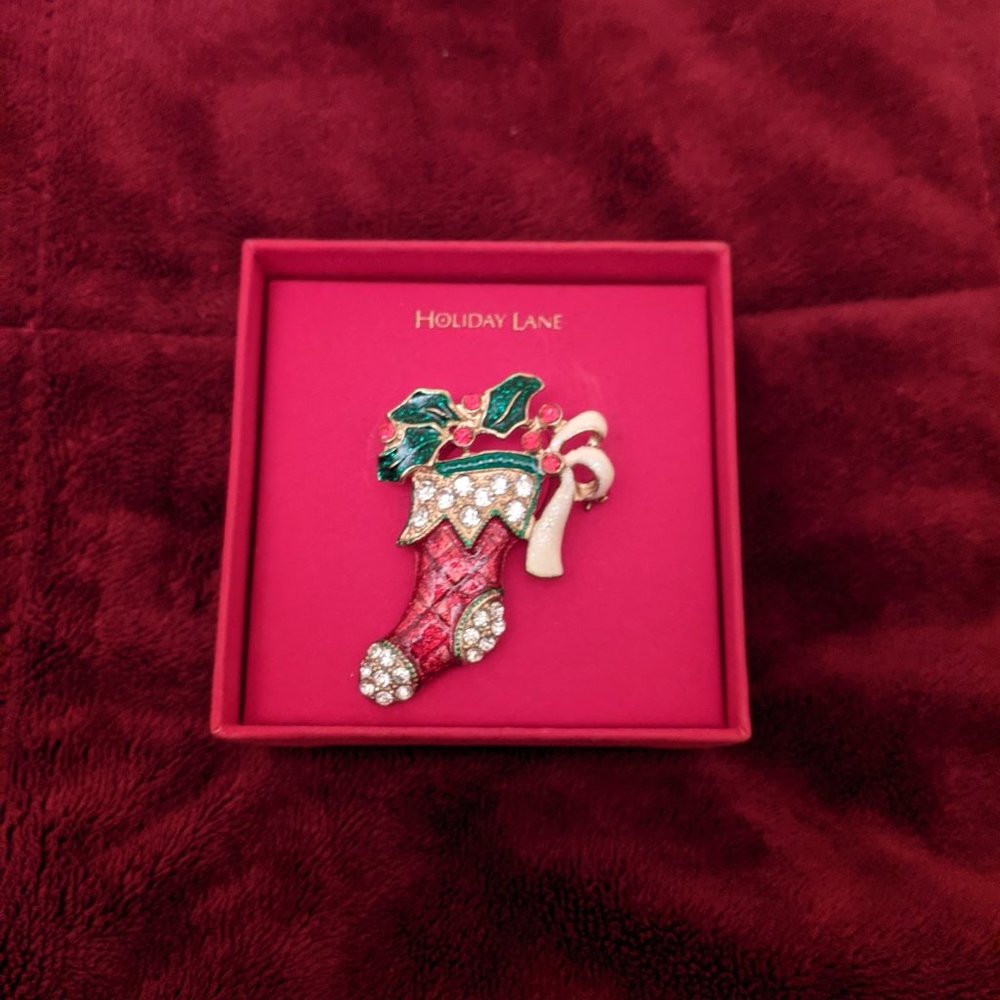 Christmas Stocking Broach From Macy's 🎄🎅🏻